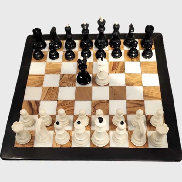 Pack Échiquier en marbre et bois d’olivier