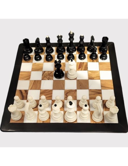 Pack Échiquier en marbre et bois d’olivier