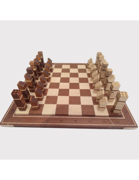 Pack échiquier et pièces en bois d’acajou et frêne naturel