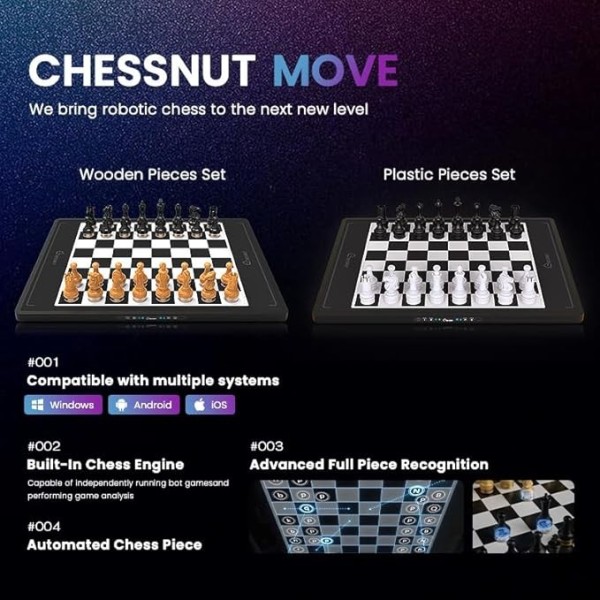 Chessnut Move – Échiquier robotisé avec pièces en plastique
