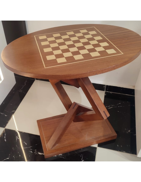 Échiquier en bois d’acajou et de frêne naturel (table)