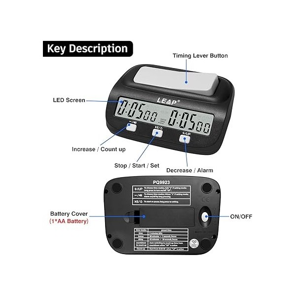 Pendule d’échecs numérique basique  PQ9923