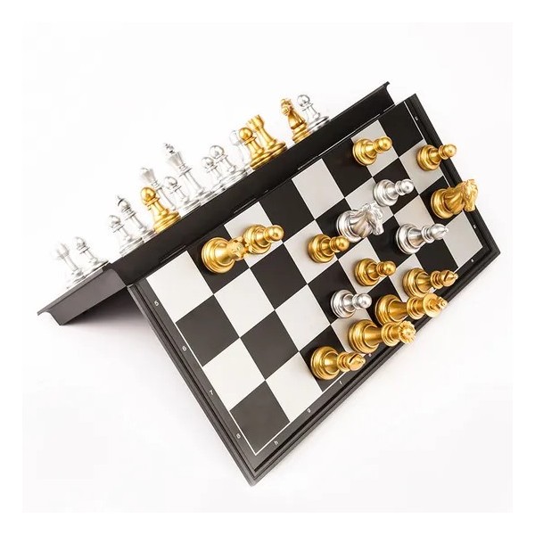 Jeu d’Échecs Magnétique 25*25cm doré + Argent