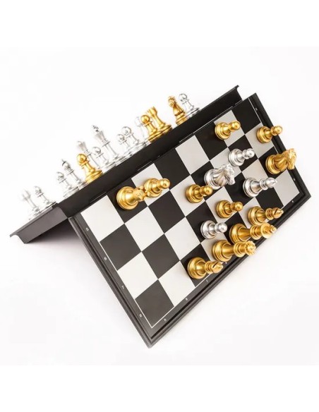 Jeu d’Échecs Magnétique 25*25cm doré + Argent