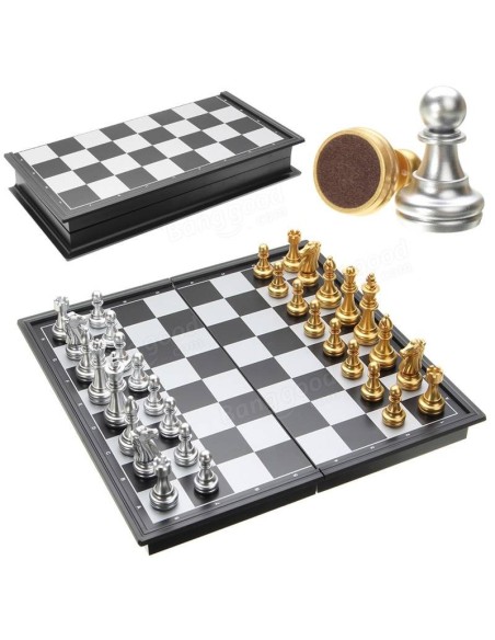 Jeu d’Échecs Magnétique 25*25cm doré + Argent