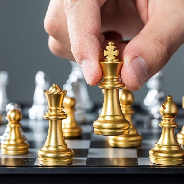Jeu d’Échecs Magnétique 30*30 doré + Argent