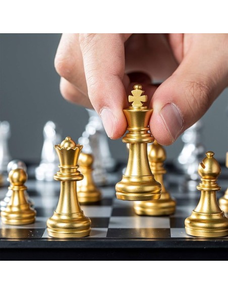 Jeu d’Échecs Magnétique 30*30 doré + Argent