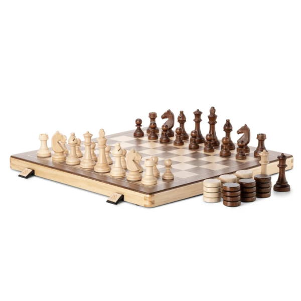 Magnetic Wooden Chess & Checkers Set