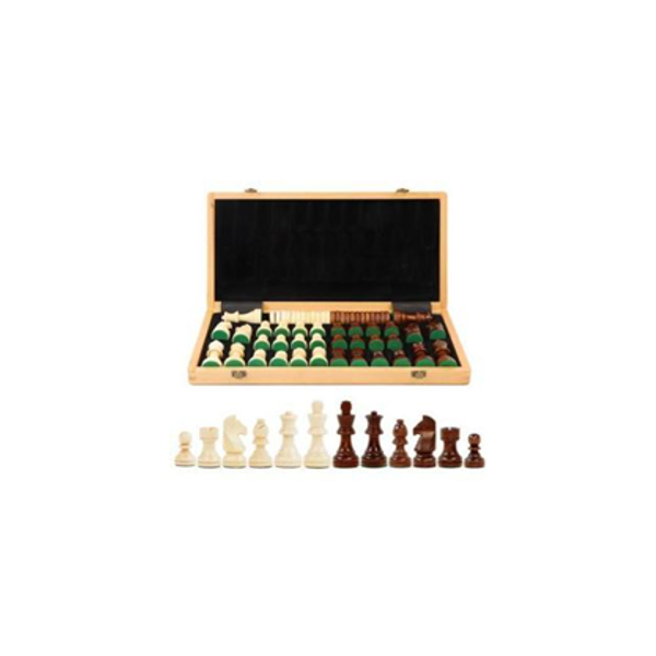 Magnetic Wooden Chess & Checkers Set