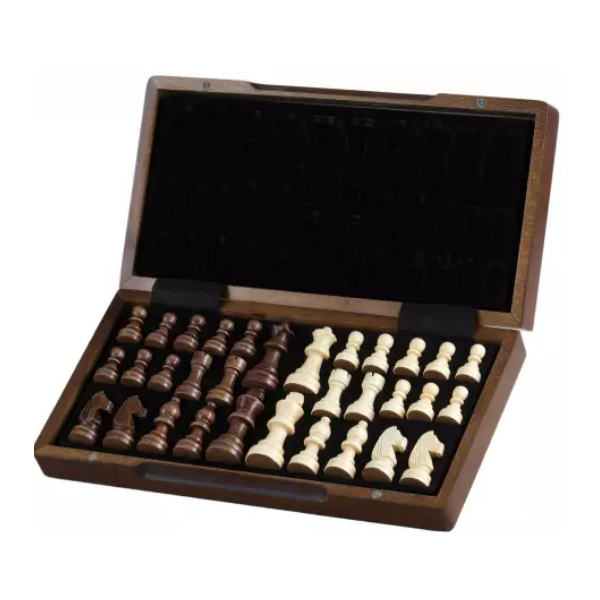 Jeu d’échecs en bois de noyer magnétique – Série Stauton