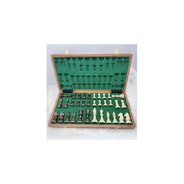 Grand Set d’Échecs en Bois Massif – 52 × 52 cm | Pièces Doublement Lestées