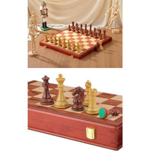 Ensemble d’échecs Germanic King Tall – Bois massif