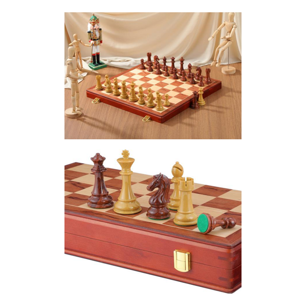 Ensemble d’échecs Germanic King Tall – Bois massif