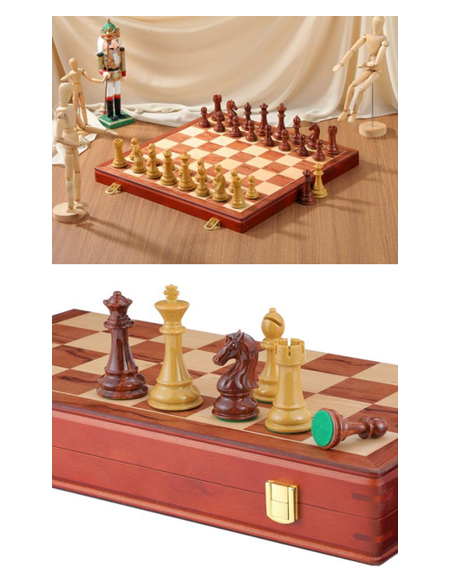 Ensemble d’échecs Germanic King Tall – Bois massif