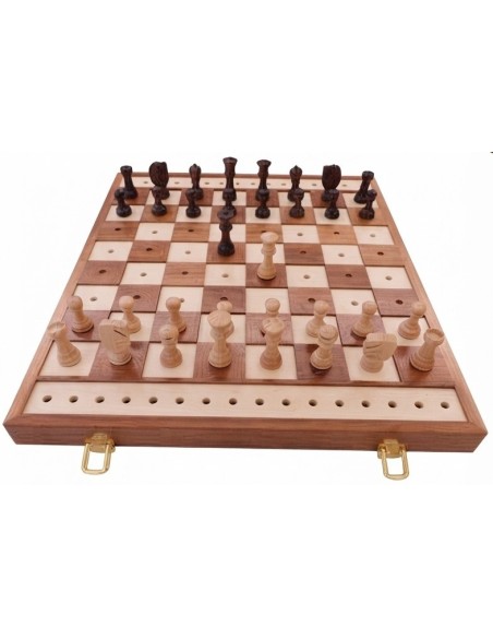 Jeu d’échecs classique tactile en bois pour personnes aveugles ou malvoyantes