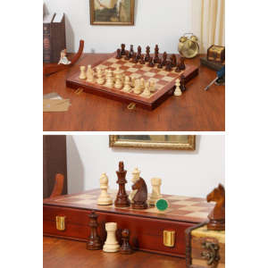 Ensemble d’échecs Germanic King Tall – Bois massif