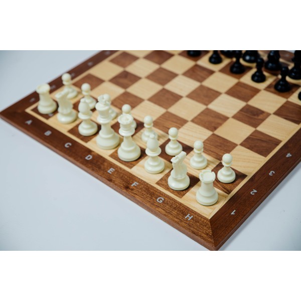 ECHIQUIER BOIS PLACAGE ACAJOU/FRENE - LETTRÉ-CHIFFRÉ - TAILLE 5- made in Tunisia