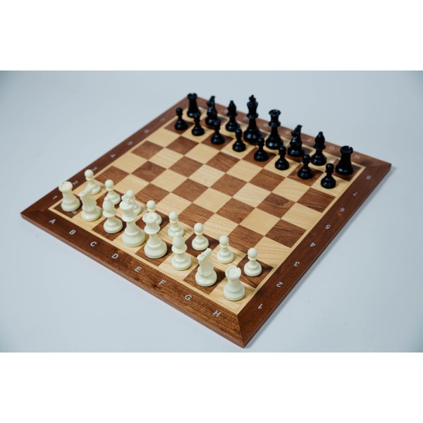 ECHIQUIER BOIS PLACAGE ACAJOU/FRENE - LETTRÉ-CHIFFRÉ - TAILLE 5- made in Tunisia