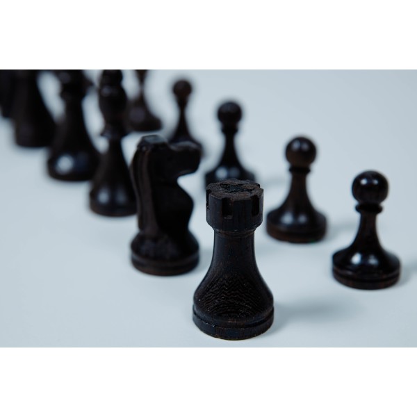 Pièces d échecs en bois Wenge et bois frêne.