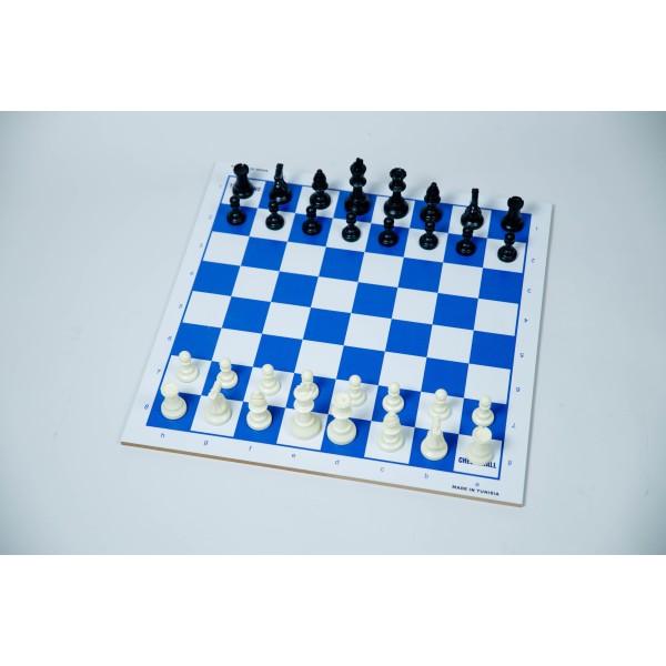 Échiquier en bois MDF couleur bleu