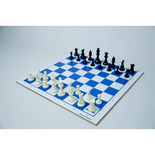 Échiquier en bois MDF couleur bleu