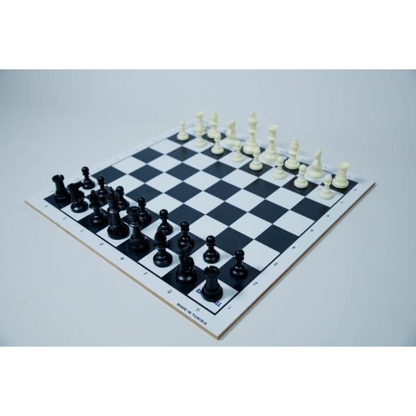 Échiquier en bois MDF couleur noir et blanc