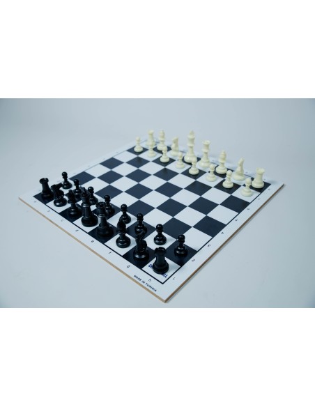 Échiquier en bois MDF couleur noir et blanc