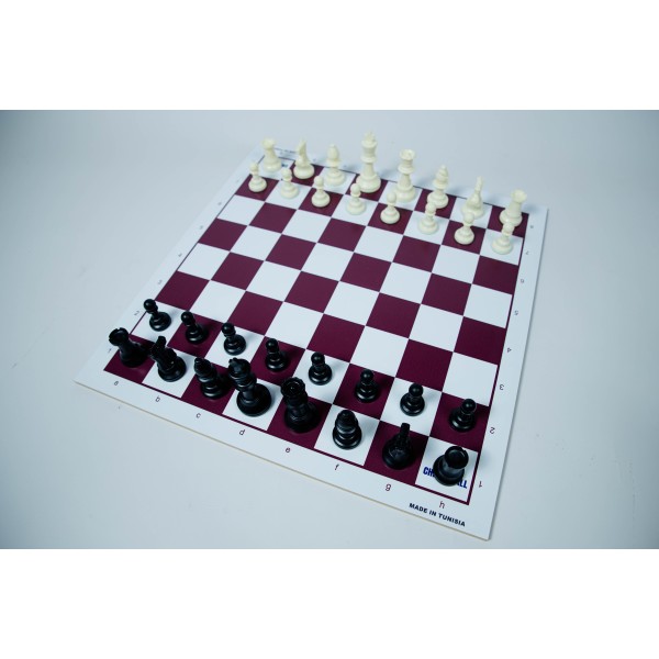 Pack échiquier MDF + pièces d'échecs en plastique DGT