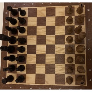 Echiquier acajou/frêne + pièces en bois wenge/chêne 2