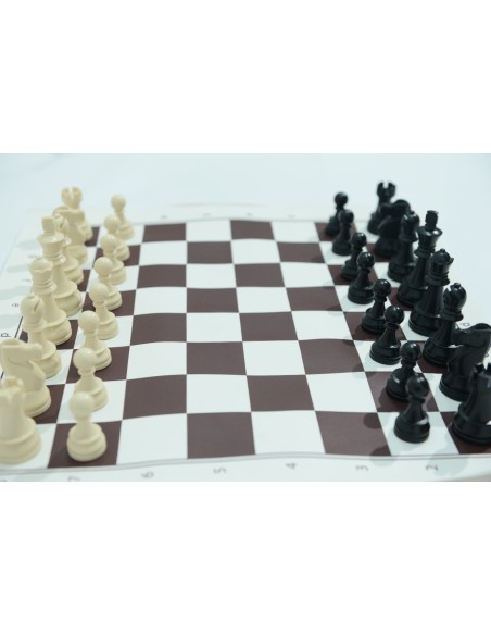 pack gold, échiquier vinyle couleur bleu ou vert ou marron taille 5.5 + pièces en plastique DGT 95mm