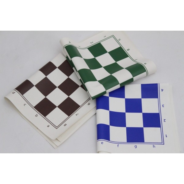 pack gold, échiquier vinyle couleur bleu ou vert ou marron taille 5.5 + pièces en plastique DGT 95mm