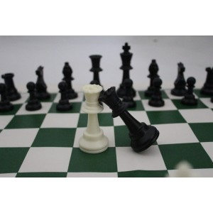 Échiquier  vert taille 5 + pièces d échecs en plastique
