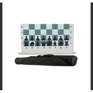 ECHIQUIER MURAL ROULABLE 66CM NOIR & MARRON  - MAGNÉTIQUE 2