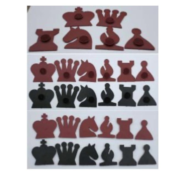 ECHIQUIER MURAL ROULABLE 66CM NOIR & MARRON  - MAGNÉTIQUE
