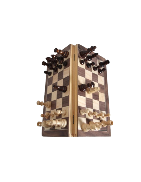 Echiquier Pliable  en bois de noyer Echiquier Pliable  en bois de noyer