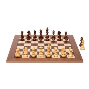 Pack Échiquier en noyer et Pièces d'échecs en bois intemporelles DGT 2