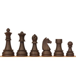 Pièces d'échecs en plastique style Staunton allemand avec aspect bois 2