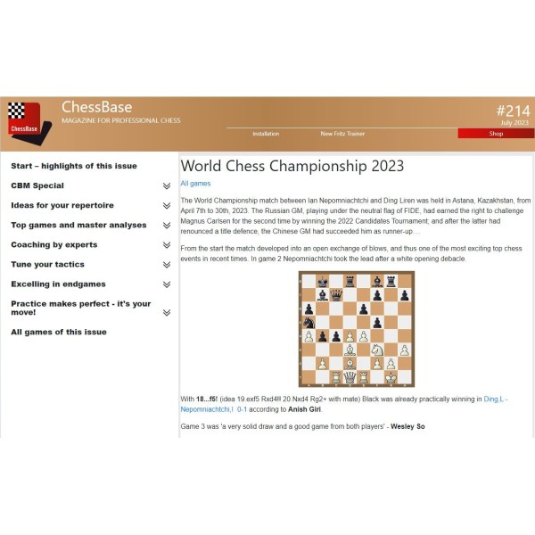 ChessBase Magazine 214