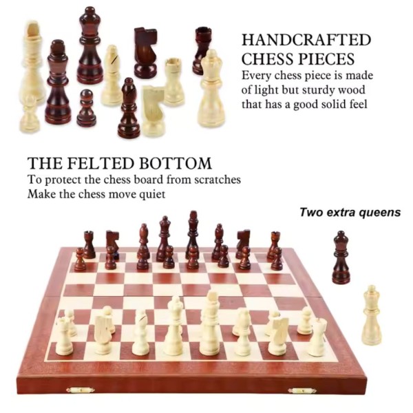 Sapele – jeu d'échecs de voyage pliable en bois d'acajou magnétique