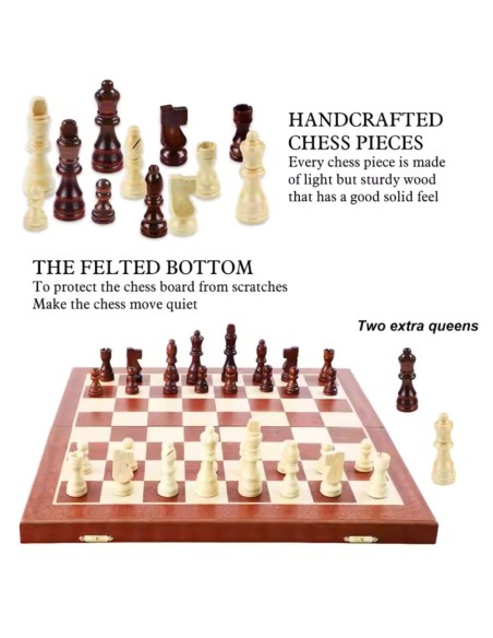 Sapele – jeu d'échecs de voyage pliable en bois d'acajou magnétique