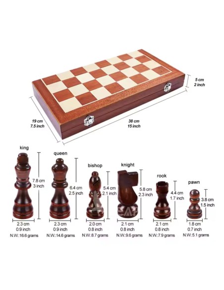 Sapele – jeu d'échecs de voyage pliable en bois d'acajou magnétique