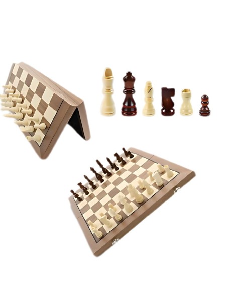 Walnut  – jeu d'échecs de voyage pliable en bois de noyer magnétique Walnut  – jeu d'échecs de voyage pliable en bois de noyer magnétique