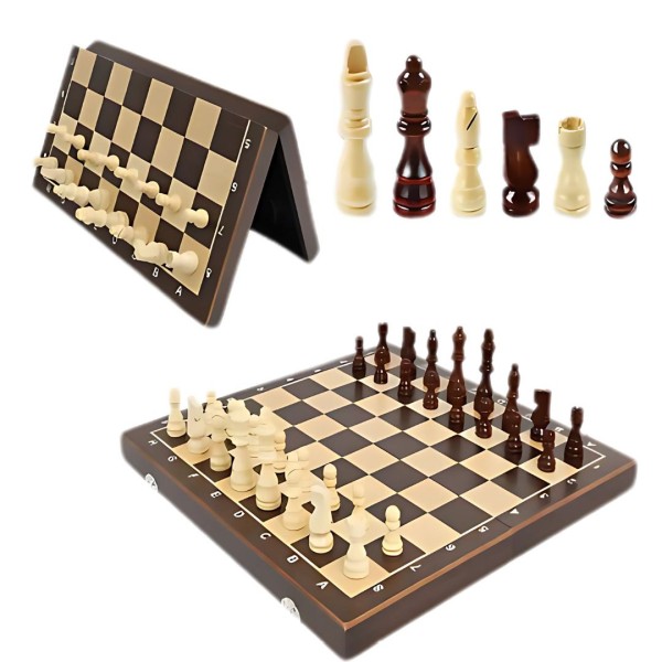 Jeu D'échecs Pour 4 Joueurs - échiquier En Cuir Pliable 60x60 Cm, Jeu Familial Et Voyage