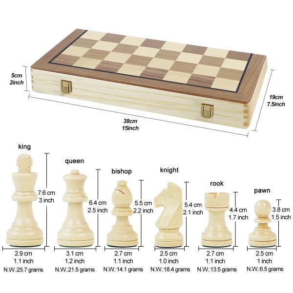 Echiquier Pliable  en bois de noyer